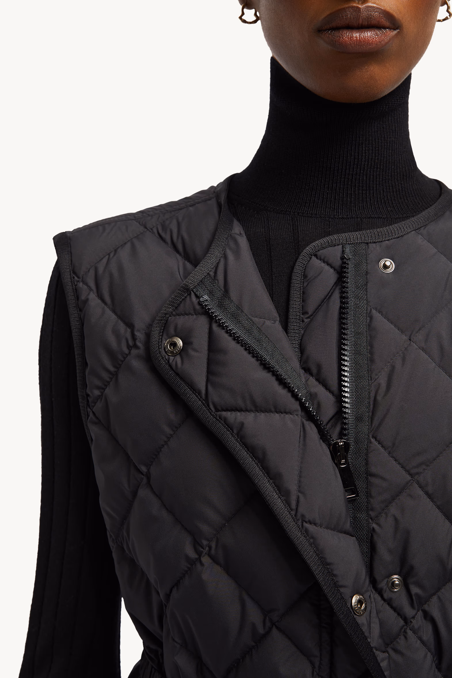 Doudoune longue sans manches Butor à matelassage losange Femmes Noir Moncler 7